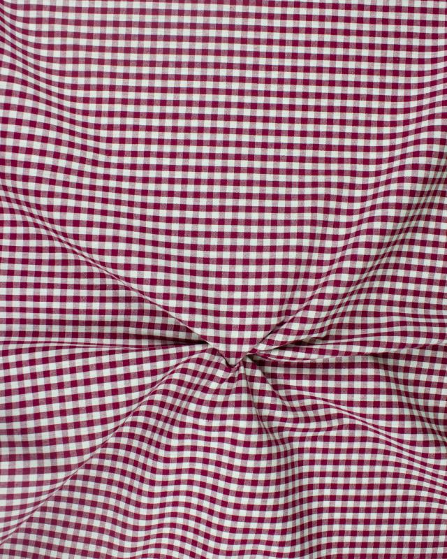 Vichy cotton small checkered Bordeaux - Tissushop